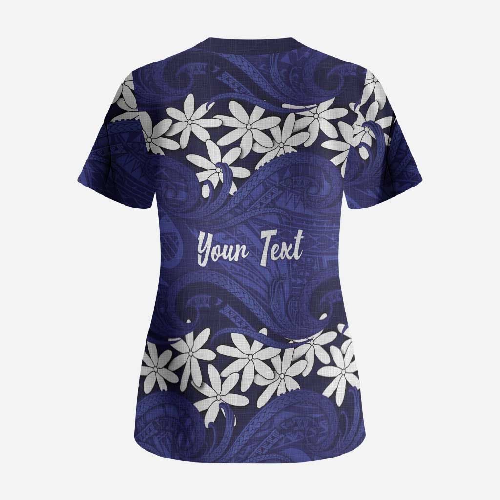 Personalised Cook Islands Pukapuka Scrub Top Tiare Maori Polynesian Waves Tattoo LT14 - Polynesian Pride