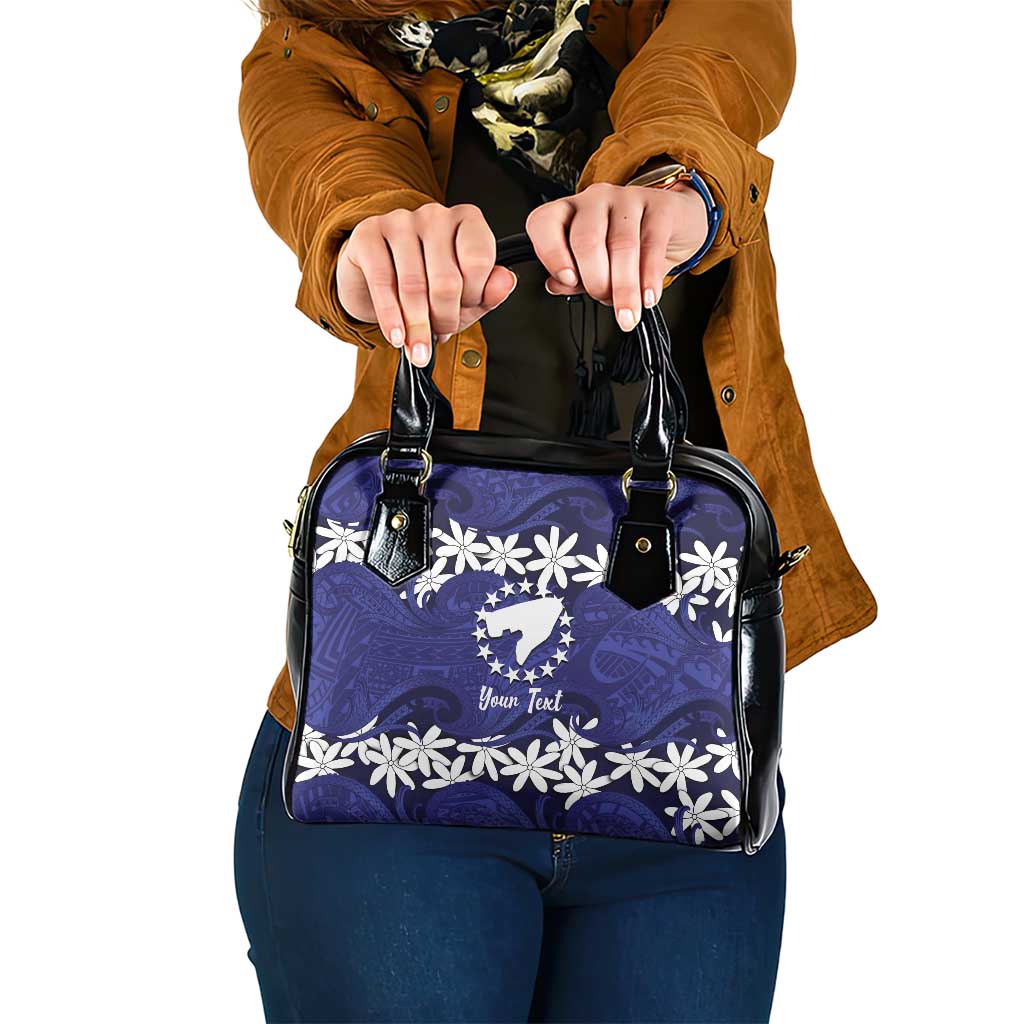 Personalised Cook Islands Pukapuka Shoulder Handbag Tiare Maori Polynesian Waves Tattoo LT14 One Size Blue - Polynesian Pride