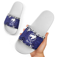 Personalised Cook Islands Pukapuka Slide Sandals Tiare Maori Polynesian Waves Tattoo LT14 - Polynesian Pride