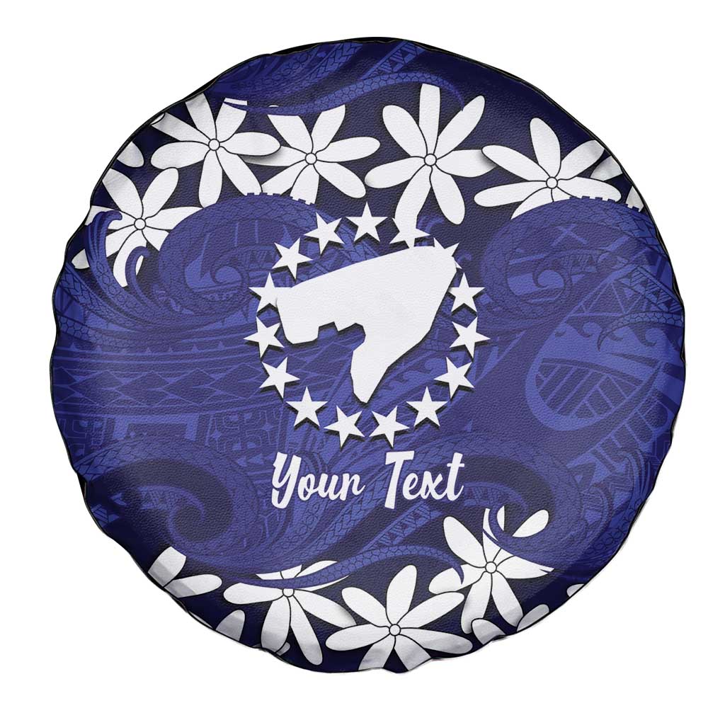 Personalised Cook Islands Pukapuka Spare Tire Cover Tiare Maori Polynesian Waves Tattoo LT14 - Polynesian Pride