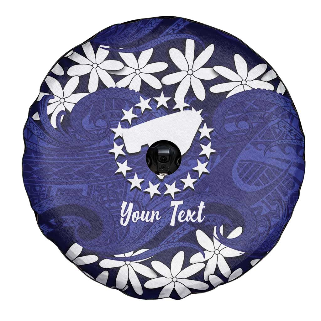 Personalised Cook Islands Pukapuka Spare Tire Cover Tiare Maori Polynesian Waves Tattoo LT14 - Polynesian Pride