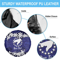 Personalised Cook Islands Pukapuka Spare Tire Cover Tiare Maori Polynesian Waves Tattoo LT14 - Polynesian Pride