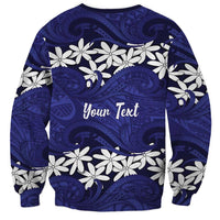 Personalised Cook Islands Pukapuka Sweatshirt Tiare Maori Polynesian Waves Tattoo