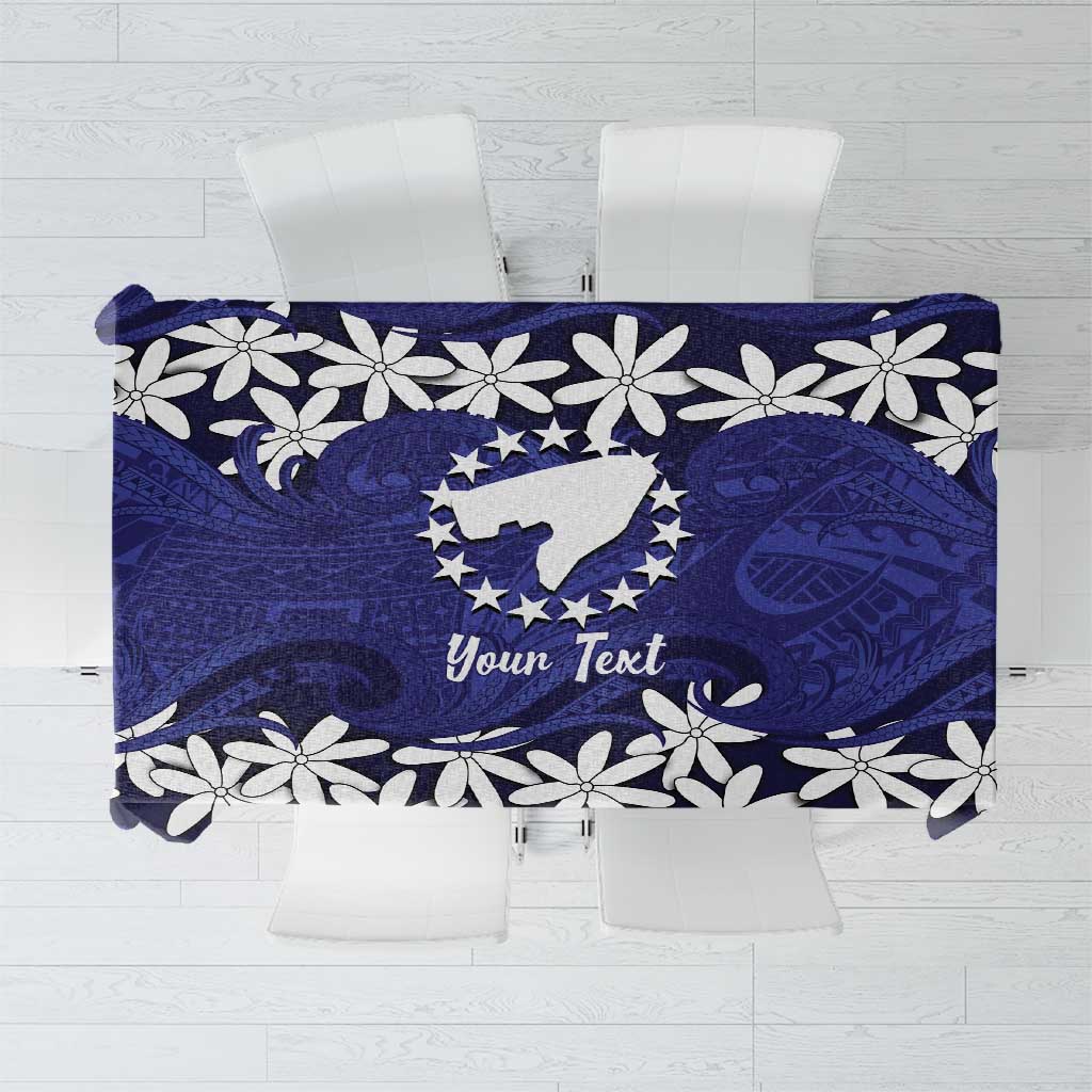 Personalised Cook Islands Pukapuka Tablecloth Tiare Maori Polynesian Waves Tattoo LT14 Blue - Polynesian Pride