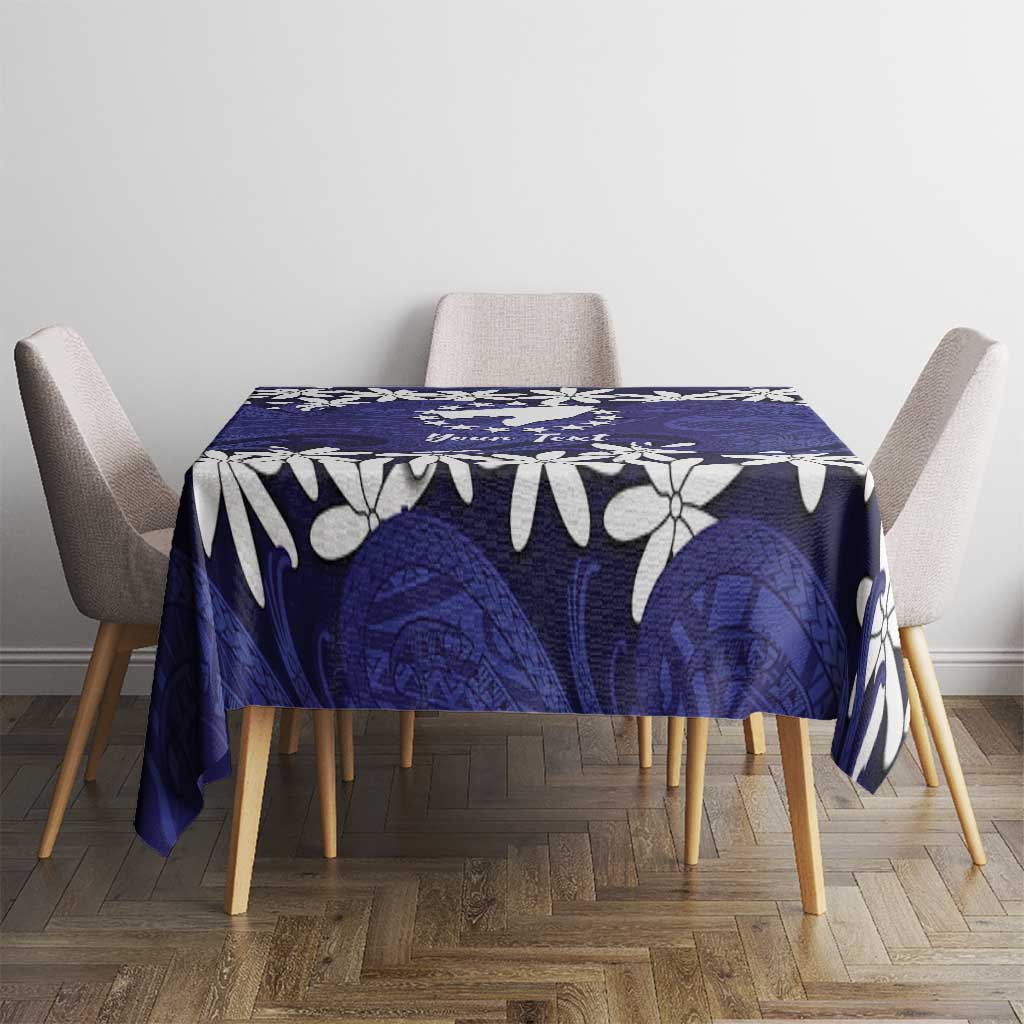Personalised Cook Islands Pukapuka Tablecloth Tiare Maori Polynesian Waves Tattoo LT14 - Polynesian Pride