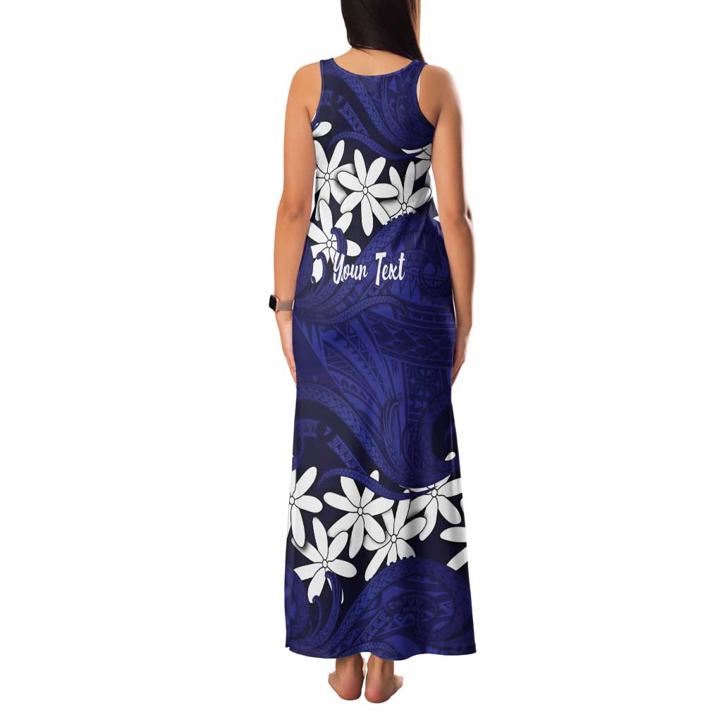 Personalised Cook Islands Pukapuka Tank Maxi Dress Tiare Maori Polynesian Waves Tattoo LT14 - Polynesian Pride