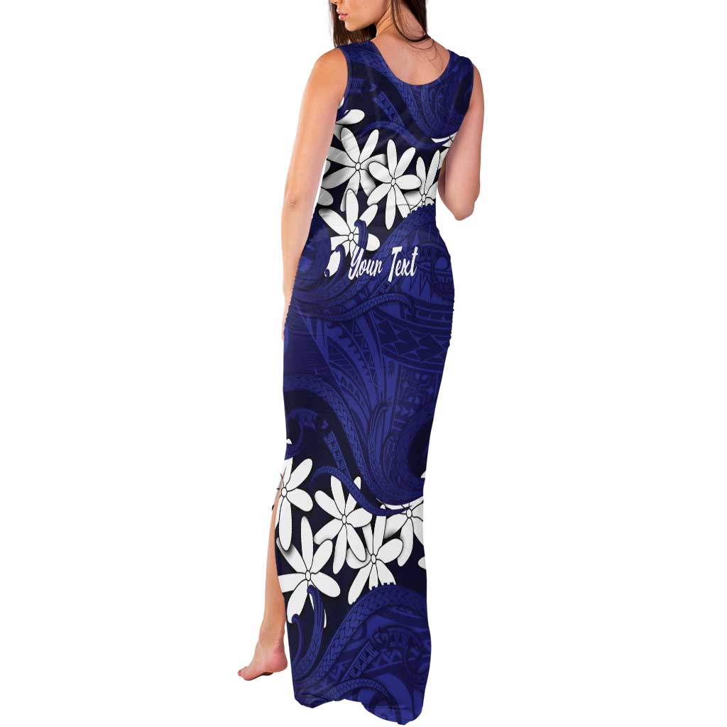 Personalised Cook Islands Pukapuka Tank Maxi Dress Tiare Maori Polynesian Waves Tattoo LT14 - Polynesian Pride