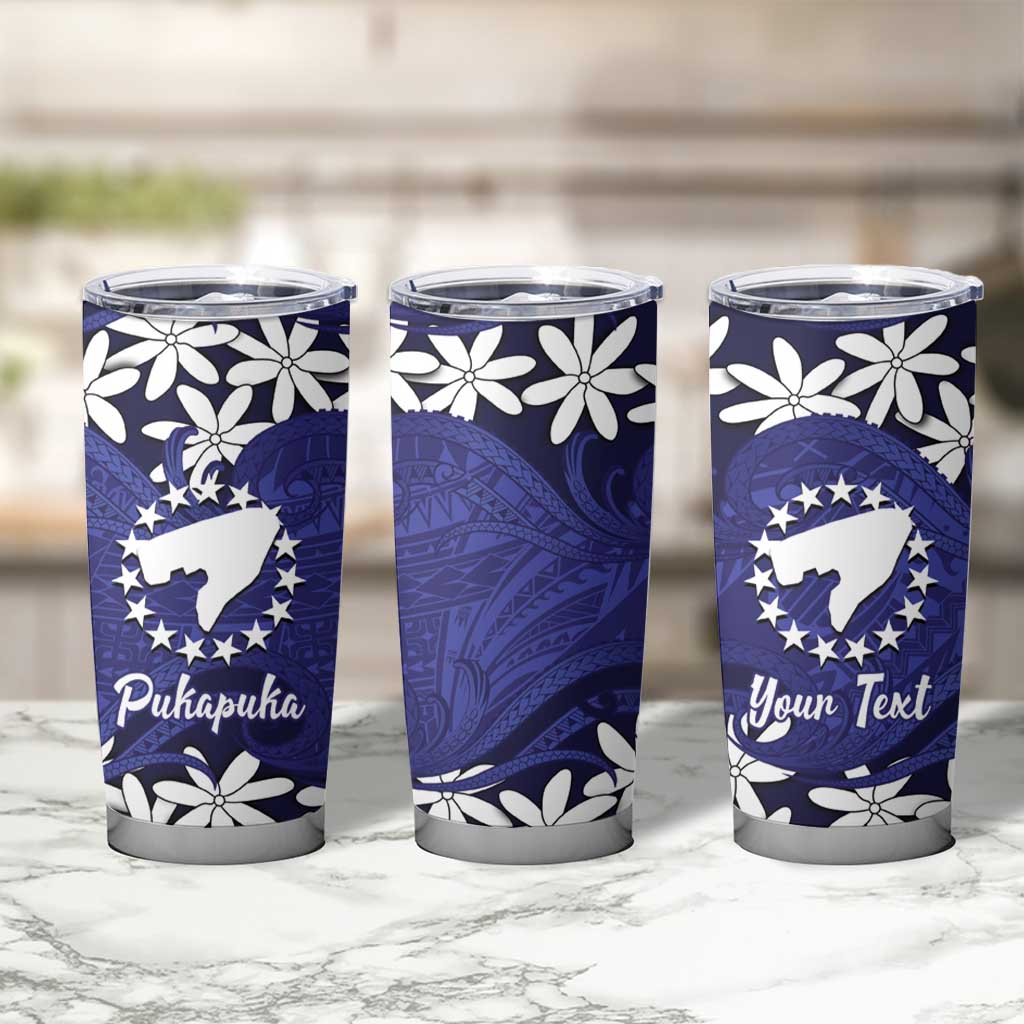 Personalised Cook Islands Pukapuka Tumbler Cup Tiare Maori Polynesian Waves Tattoo LT14 - Polynesian Pride