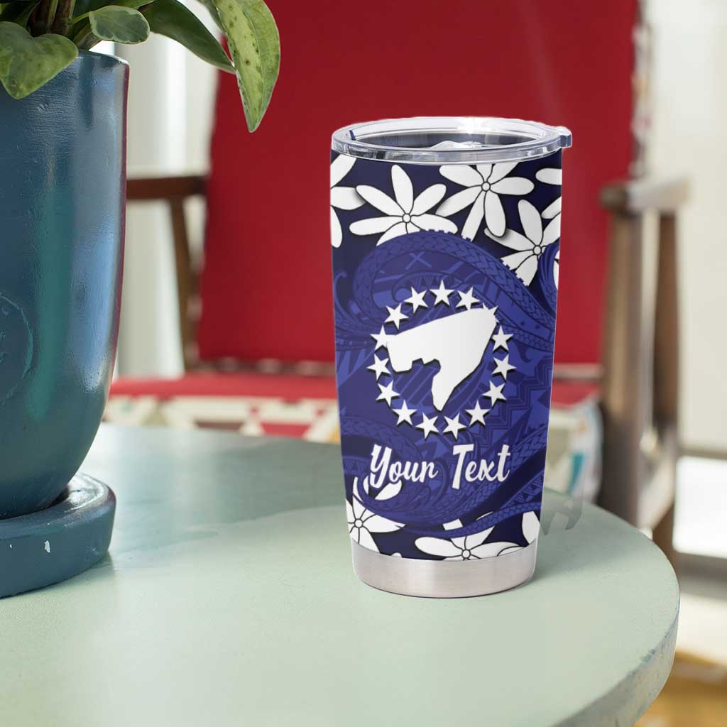 Personalised Cook Islands Pukapuka Tumbler Cup Tiare Maori Polynesian Waves Tattoo LT14 - Polynesian Pride