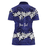 Personalised Cook Islands Pukapuka Women Polo Shirt Tiare Maori Polynesian Waves Tattoo LT14 - Polynesian Pride