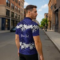 Personalised Cook Islands Pukapuka Zipper Polo Shirt Tiare Maori Polynesian Waves Tattoo LT14 - Polynesian Pride