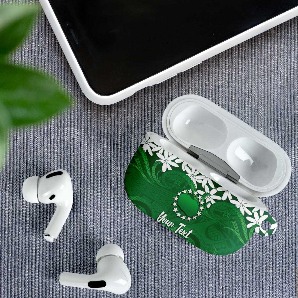 Personalised Cook Islands Rarotonga AirPods Case Tiare Maori Polynesian Waves Tattoo LT14 - Polynesian Pride