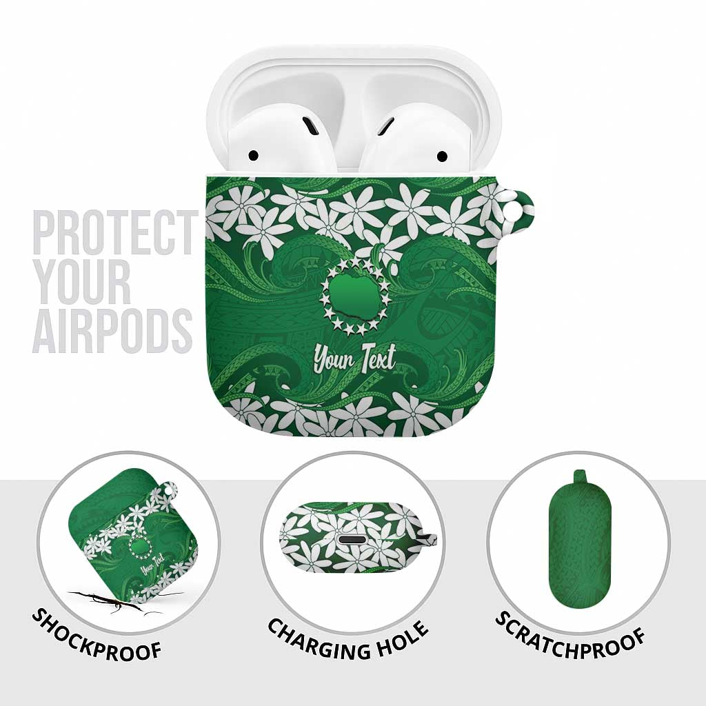 Personalised Cook Islands Rarotonga AirPods Case Tiare Maori Polynesian Waves Tattoo LT14 - Polynesian Pride