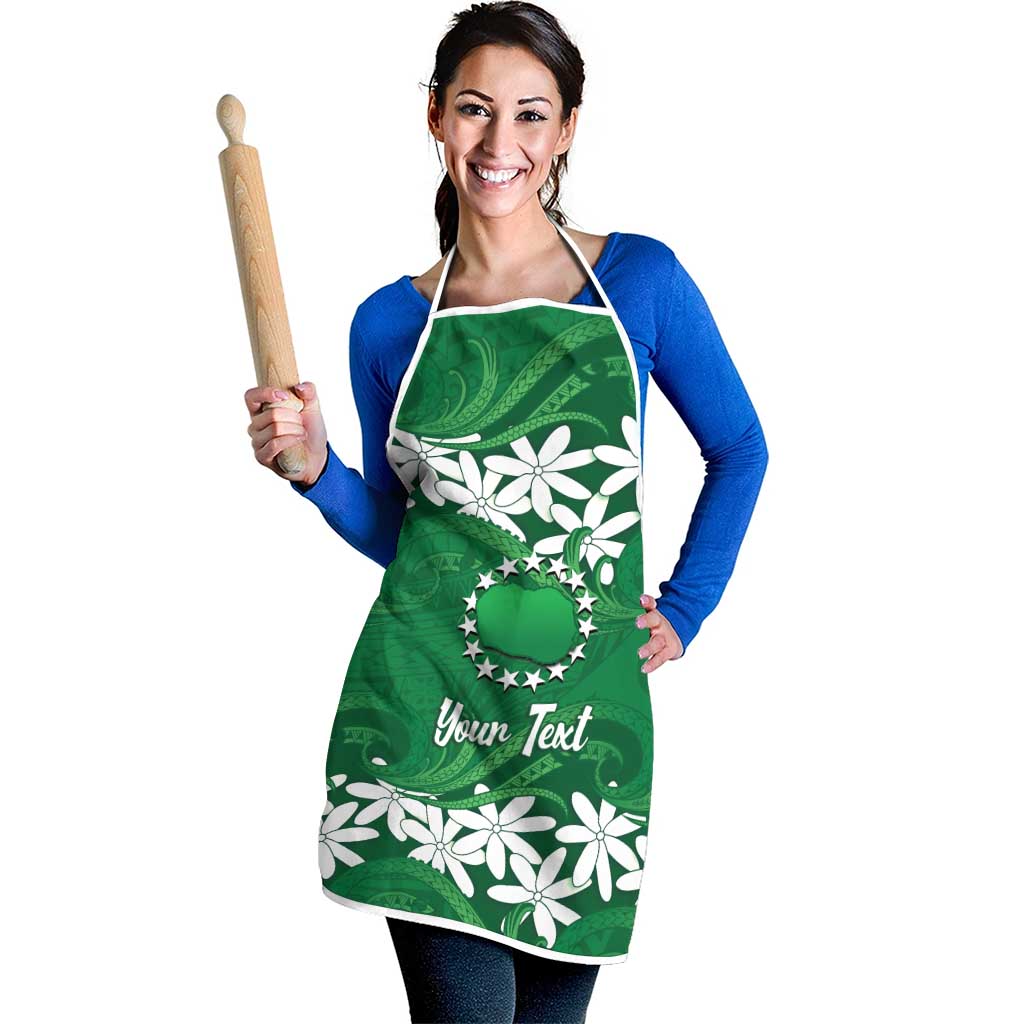 Personalised Cook Islands Rarotonga Apron Tiare Maori Polynesian Waves Tattoo LT14 - Polynesian Pride