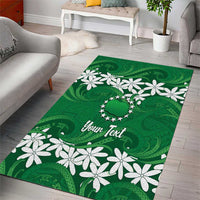 Personalised Cook Islands Rarotonga Area Rug Tiare Maori Polynesian Waves Tattoo LT14 - Polynesian Pride