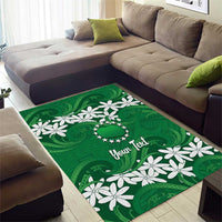 Personalised Cook Islands Rarotonga Area Rug Tiare Maori Polynesian Waves Tattoo LT14 - Polynesian Pride