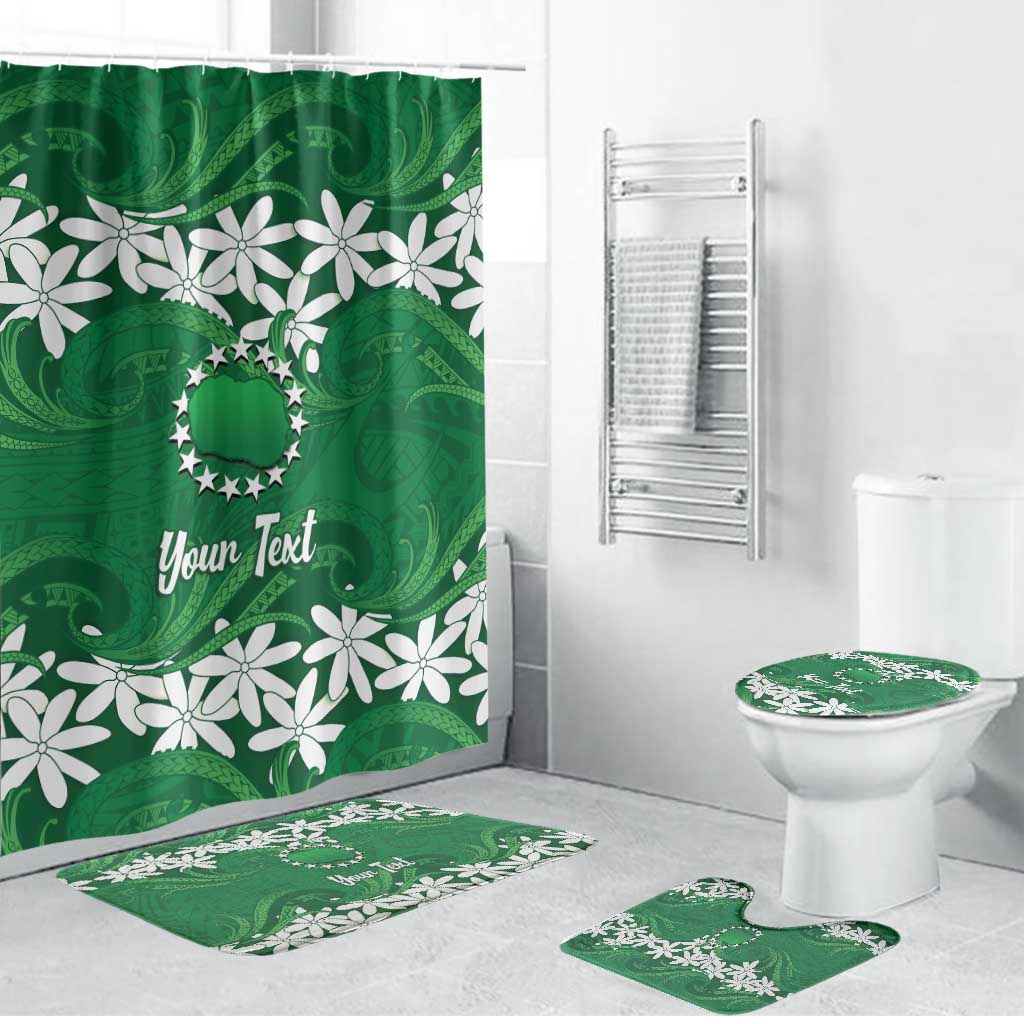 Personalised Cook Islands Rarotonga Bathroom Set Tiare Maori Polynesian Waves Tattoo