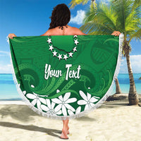 Personalised Cook Islands Rarotonga Beach Blanket Tiare Maori Polynesian Waves Tattoo LT14 - Polynesian Pride
