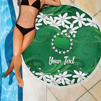 Personalised Cook Islands Rarotonga Beach Blanket Tiare Maori Polynesian Waves Tattoo LT14 - Polynesian Pride