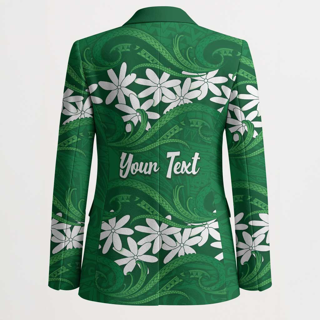 Personalised Cook Islands Rarotonga Blazer Tiare Maori Polynesian Waves Tattoo LT14 - Polynesian Pride