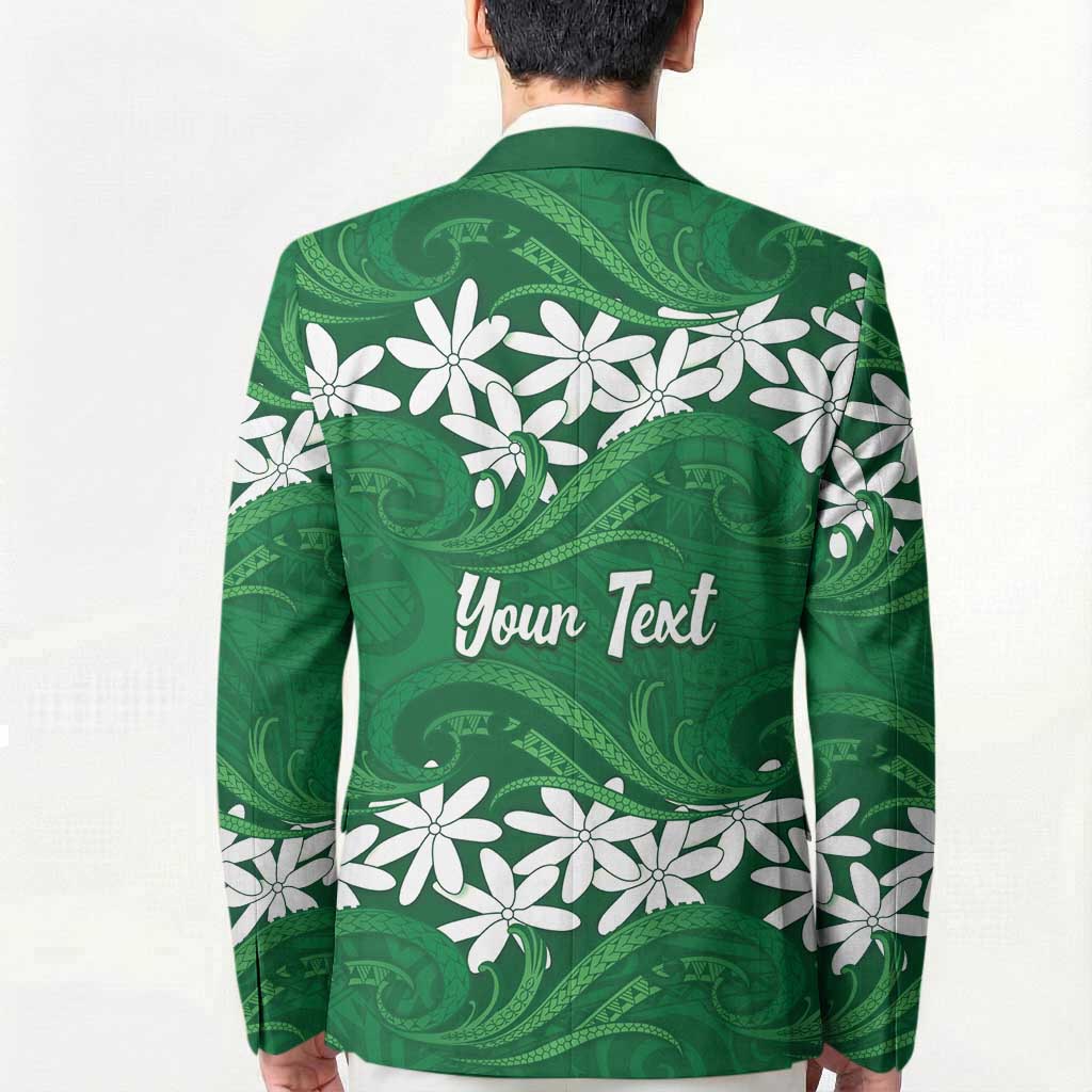 Personalised Cook Islands Rarotonga Blazer Tiare Maori Polynesian Waves Tattoo LT14 - Polynesian Pride