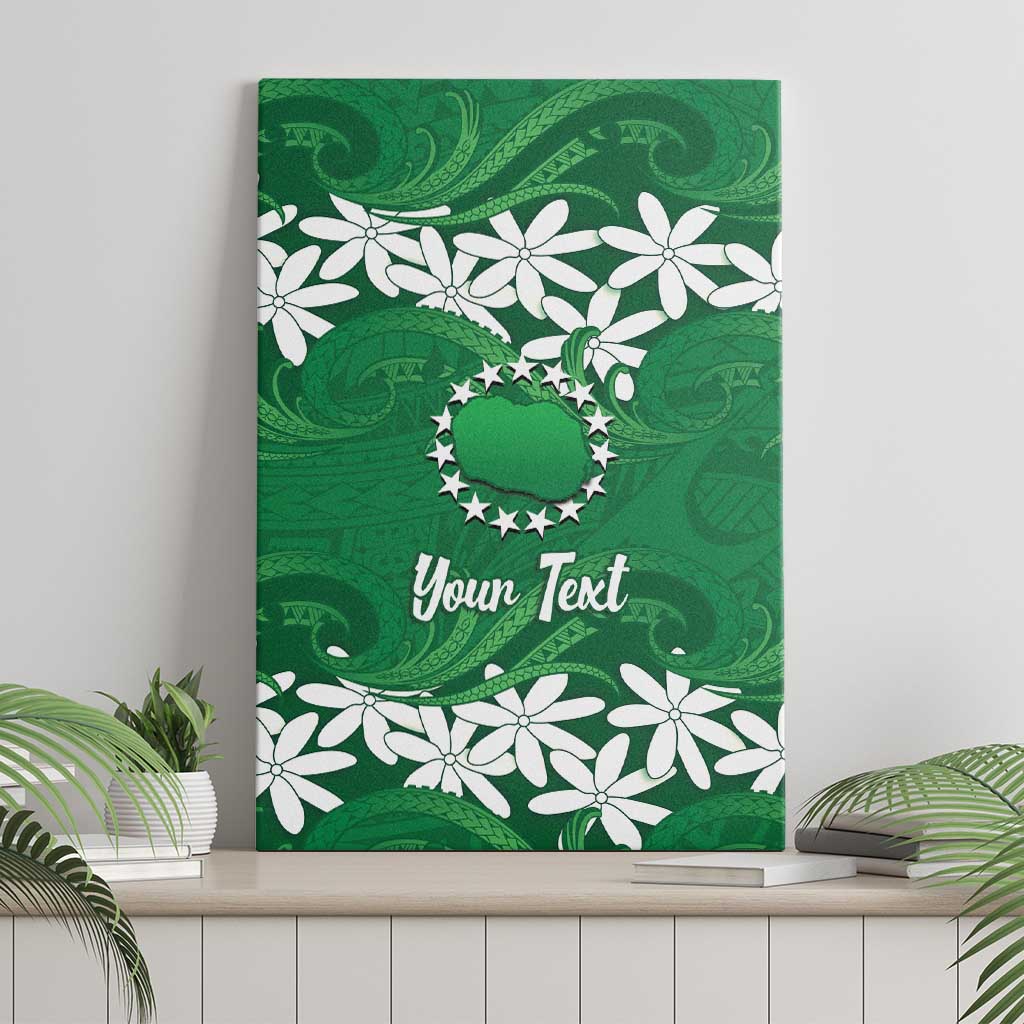 Personalised Cook Islands Rarotonga Canvas Wall Art Tiare Maori Polynesian Waves Tattoo LT14 - Polynesian Pride