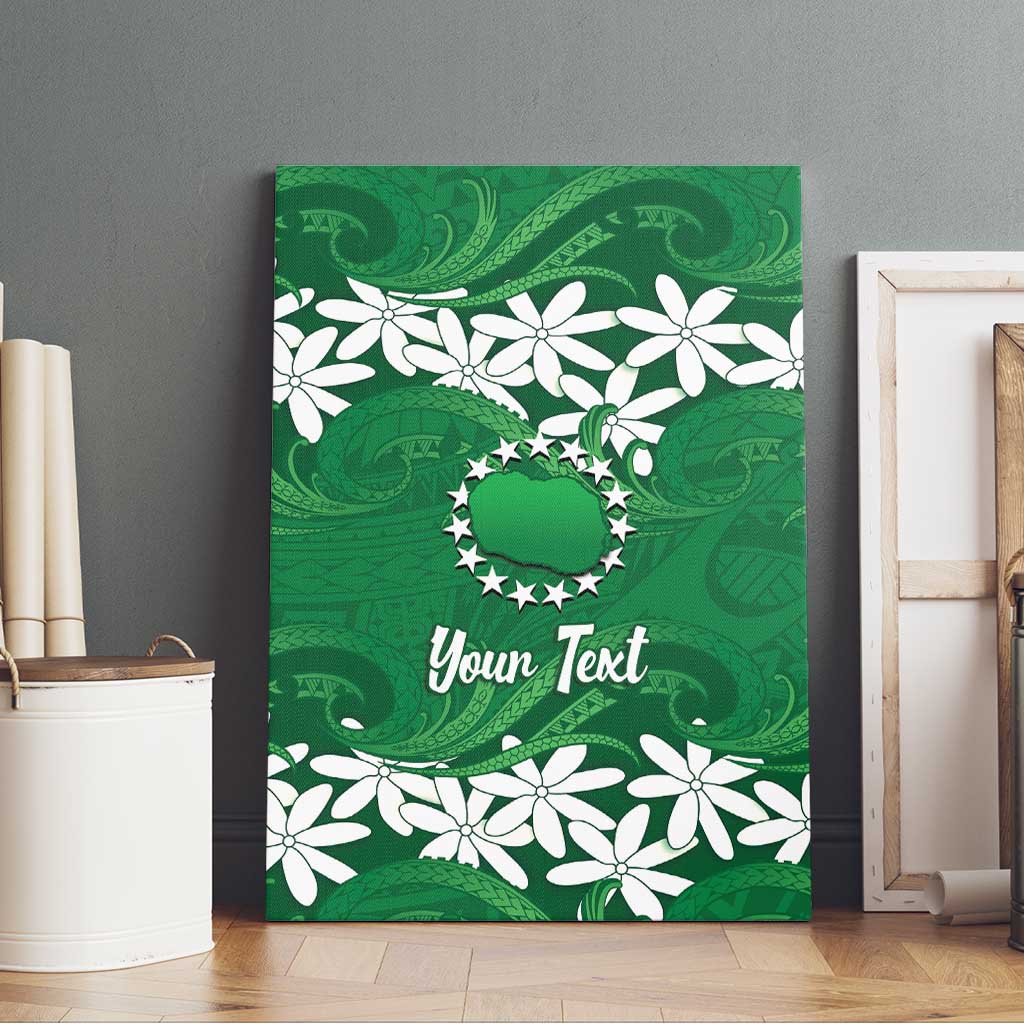 Personalised Cook Islands Rarotonga Canvas Wall Art Tiare Maori Polynesian Waves Tattoo LT14 - Polynesian Pride