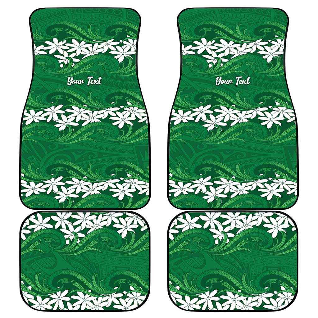 Personalised Cook Islands Rarotonga Car Mats Tiare Maori Polynesian Waves Tattoo LT14 - Polynesian Pride