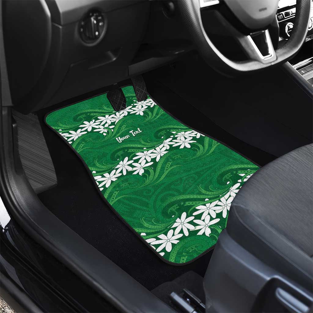 Personalised Cook Islands Rarotonga Car Mats Tiare Maori Polynesian Waves Tattoo LT14 - Polynesian Pride