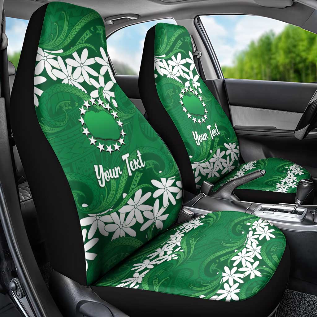 Personalised Cook Islands Rarotonga Car Seat Cover Tiare Maori Polynesian Waves Tattoo LT14 - Polynesian Pride