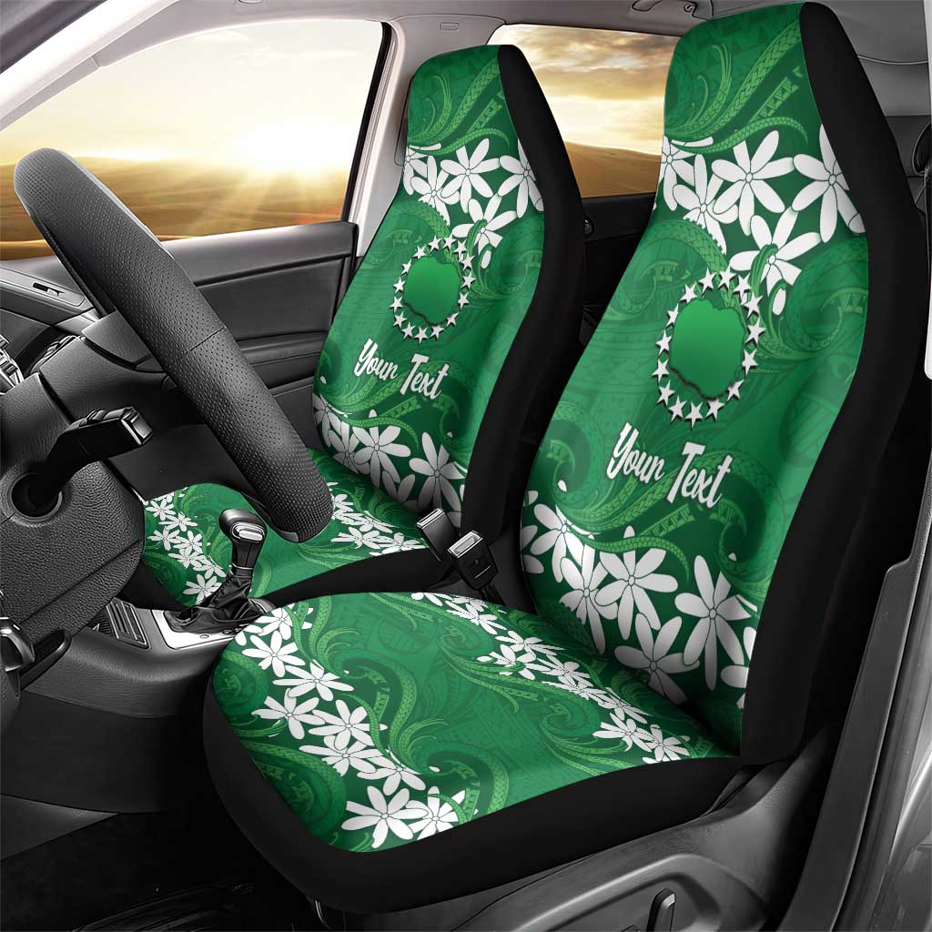 Personalised Cook Islands Rarotonga Car Seat Cover Tiare Maori Polynesian Waves Tattoo LT14 - Polynesian Pride