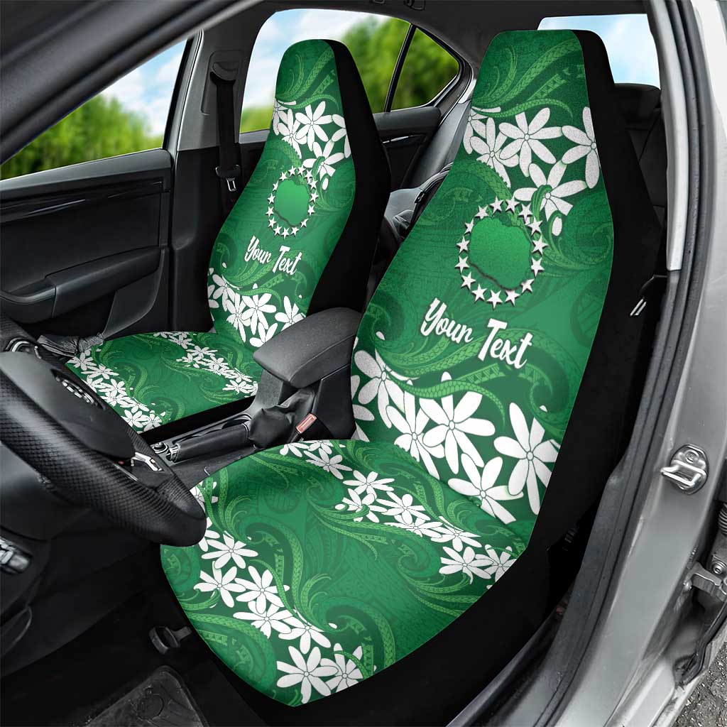 Personalised Cook Islands Rarotonga Car Seat Cover Tiare Maori Polynesian Waves Tattoo LT14 - Polynesian Pride