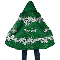 Personalised Cook Islands Rarotonga Cloak Tiare Maori Polynesian Waves Tattoo LT14 Unisex Green - Polynesian Pride