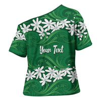 Personalised Cook Islands Rarotonga Cross Shoulder Shirt Tiare Maori Polynesian Waves Tattoo LT14 - Polynesian Pride