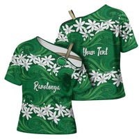Personalised Cook Islands Rarotonga Cross Shoulder Shirt Tiare Maori Polynesian Waves Tattoo LT14 - Polynesian Pride