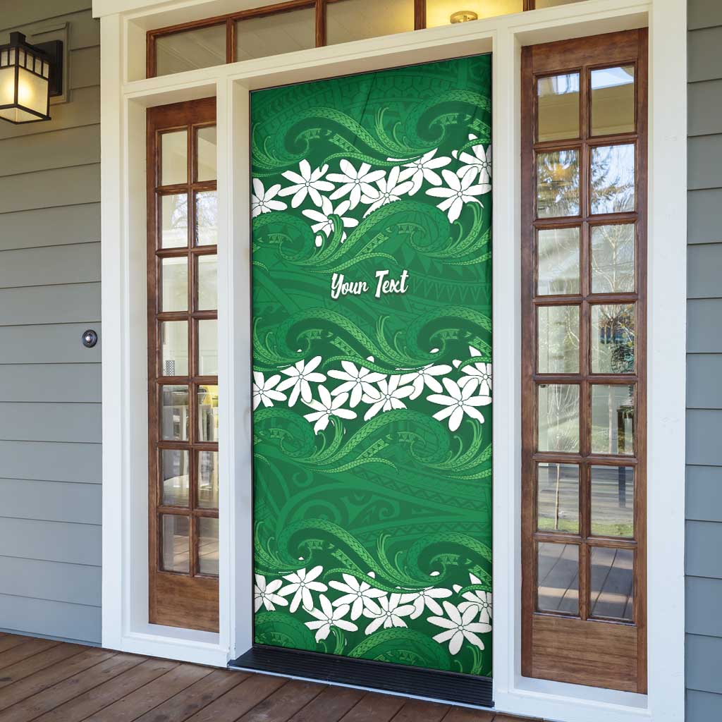 Personalised Cook Islands Rarotonga Door Cover Tiare Maori Polynesian Waves Tattoo LT14 - Polynesian Pride