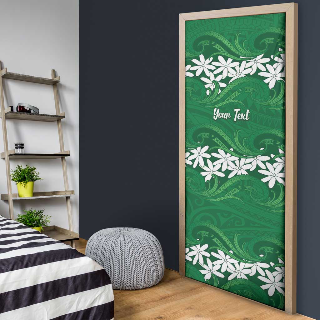 Personalised Cook Islands Rarotonga Door Cover Tiare Maori Polynesian Waves Tattoo LT14 - Polynesian Pride