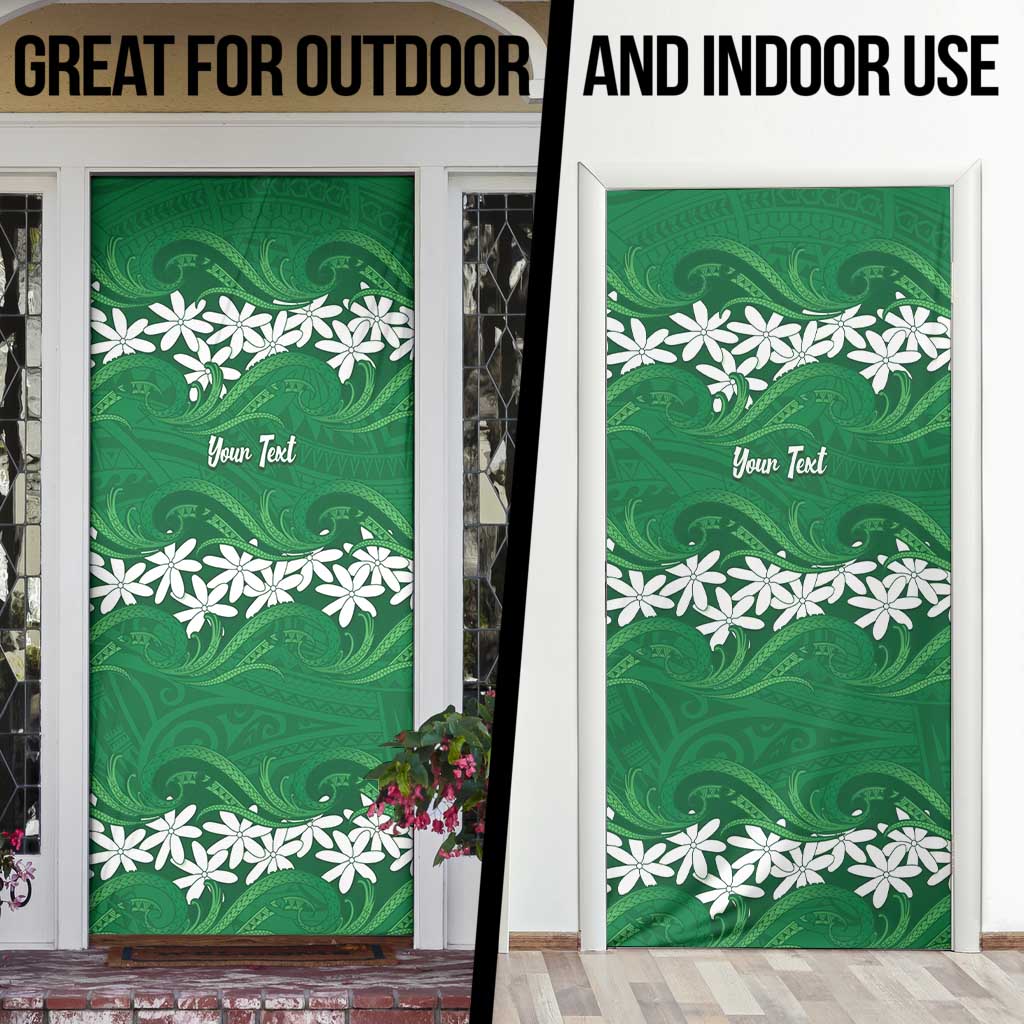 Personalised Cook Islands Rarotonga Door Cover Tiare Maori Polynesian Waves Tattoo LT14 - Polynesian Pride