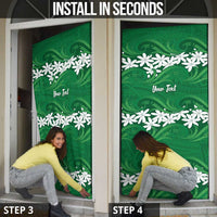 Personalised Cook Islands Rarotonga Door Cover Tiare Maori Polynesian Waves Tattoo LT14 - Polynesian Pride