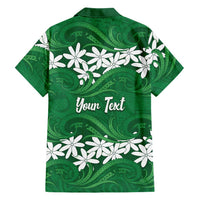 Personalised Cook Islands Rarotonga Family Matching Off The Shoulder Long Sleeve Dress and Hawaiian Shirt Tiare Maori Polynesian Waves Tattoo