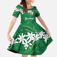 Personalised Cook Islands Rarotonga Family Matching Summer Maxi Dress and Hawaiian Shirt Tiare Maori Polynesian Waves Tattoo