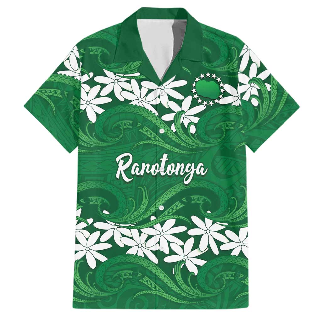 Personalised Cook Islands Rarotonga Family Matching Summer Maxi Dress and Hawaiian Shirt Tiare Maori Polynesian Waves Tattoo