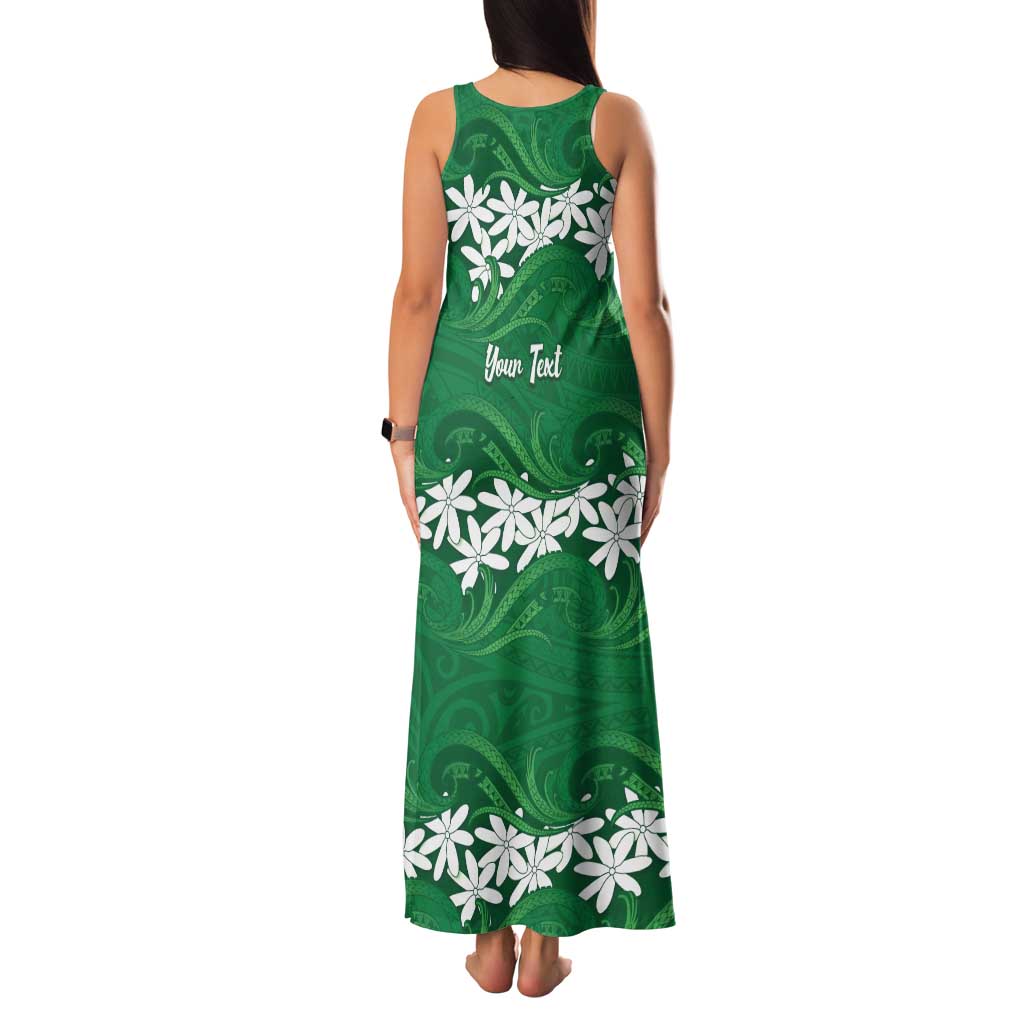 Personalised Cook Islands Rarotonga Family Matching Tank Maxi Dress and Hawaiian Shirt Tiare Maori Polynesian Waves Tattoo