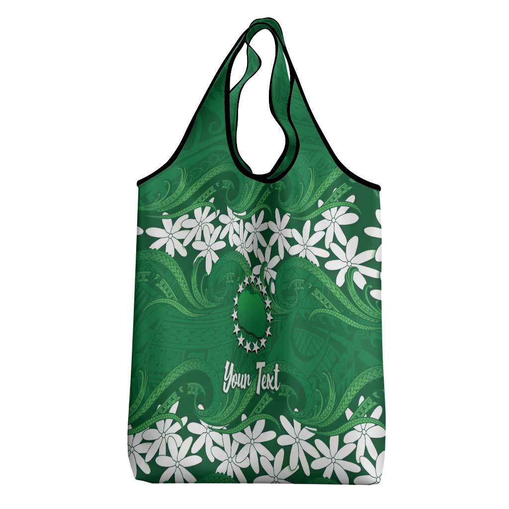 Personalised Cook Islands Rarotonga Grocery Bag Tiare Maori Polynesian Waves Tattoo LT14 - Polynesian Pride