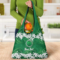 Personalised Cook Islands Rarotonga Grocery Bag Tiare Maori Polynesian Waves Tattoo LT14 - Polynesian Pride