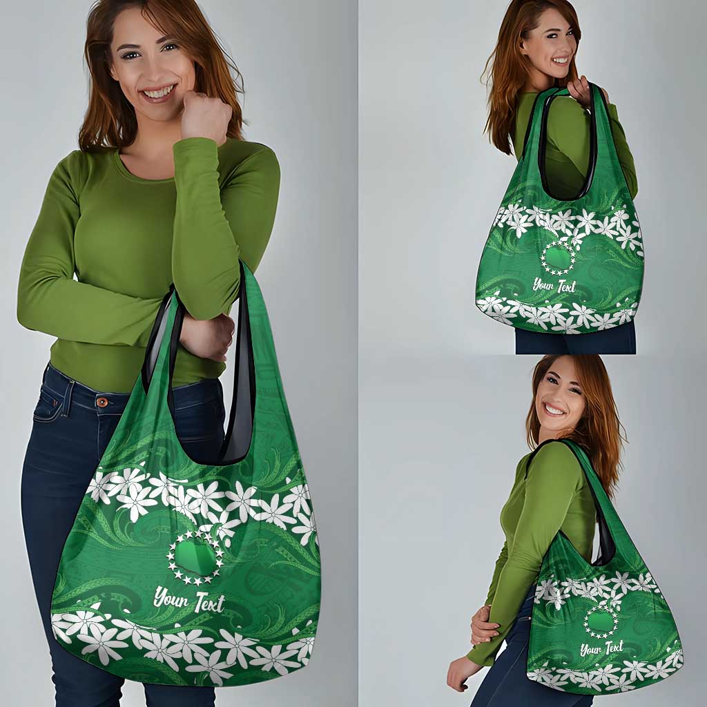 Personalised Cook Islands Rarotonga Grocery Bag Tiare Maori Polynesian Waves Tattoo LT14 - Polynesian Pride