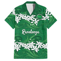 Personalised Cook Islands Rarotonga Hawaiian Shirt Tiare Maori Polynesian Waves Tattoo LT14 Green - Polynesian Pride