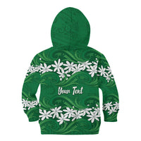 Personalised Cook Islands Rarotonga Kid Hoodie Tiare Maori Polynesian Waves Tattoo LT14 - Polynesian Pride