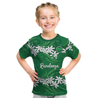 Personalised Cook Islands Rarotonga Kid T Shirt Tiare Maori Polynesian Waves Tattoo