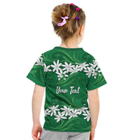 Personalised Cook Islands Rarotonga Kid T Shirt Tiare Maori Polynesian Waves Tattoo